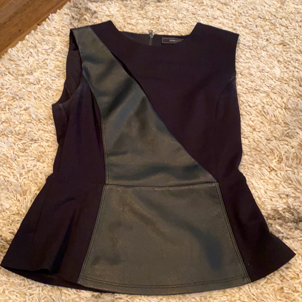 Black faux leather top
